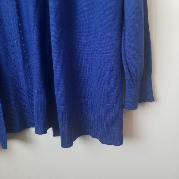 Verve ami women's blue open front fitted cardigan - Picture 6 of 10